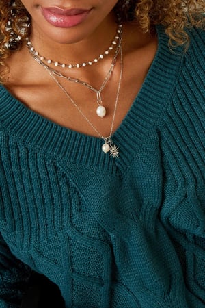 Strickpullover mit Zopfmuster Weinrot S/M h5 Bild5
